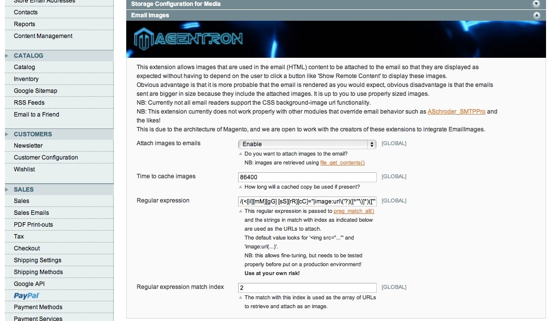 Magento extension EmailImages